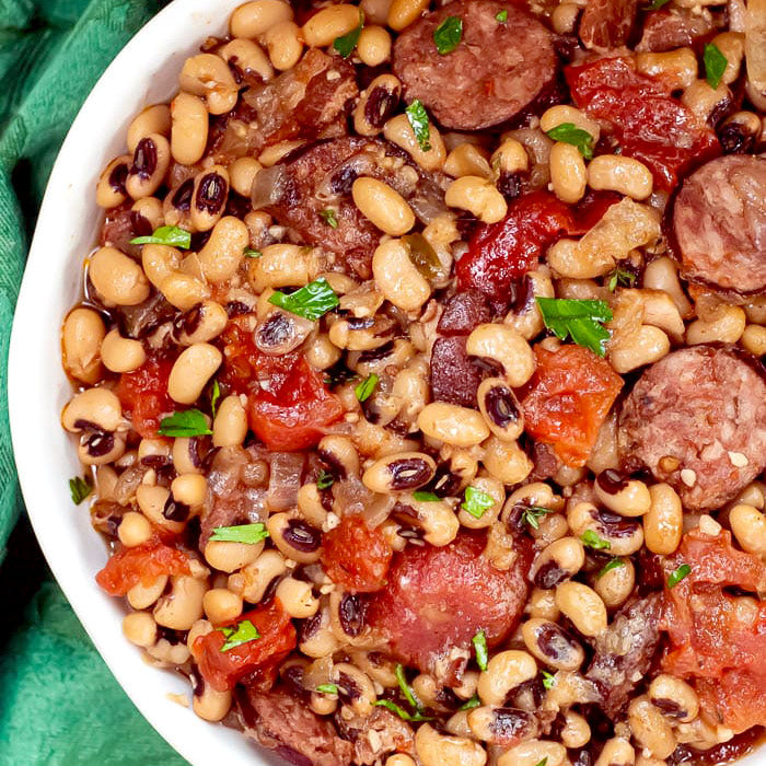 Swine & Sea — Chilled Black-Eyed Pea Salad with Andouille & Cucumber — French Creole Recipe
