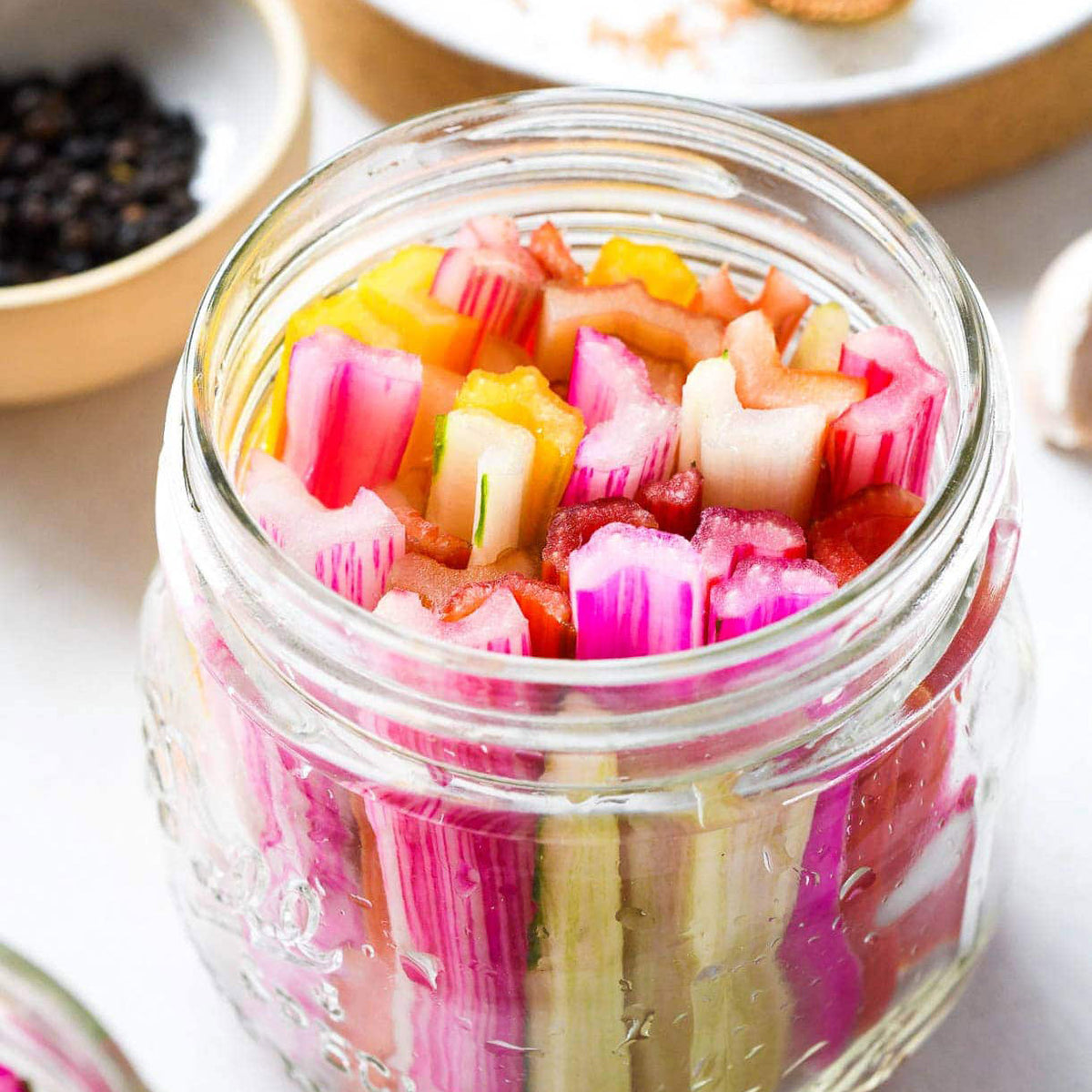 Swine & Sea — Pickled Rainbow Chard Stems — French Creole Recipe