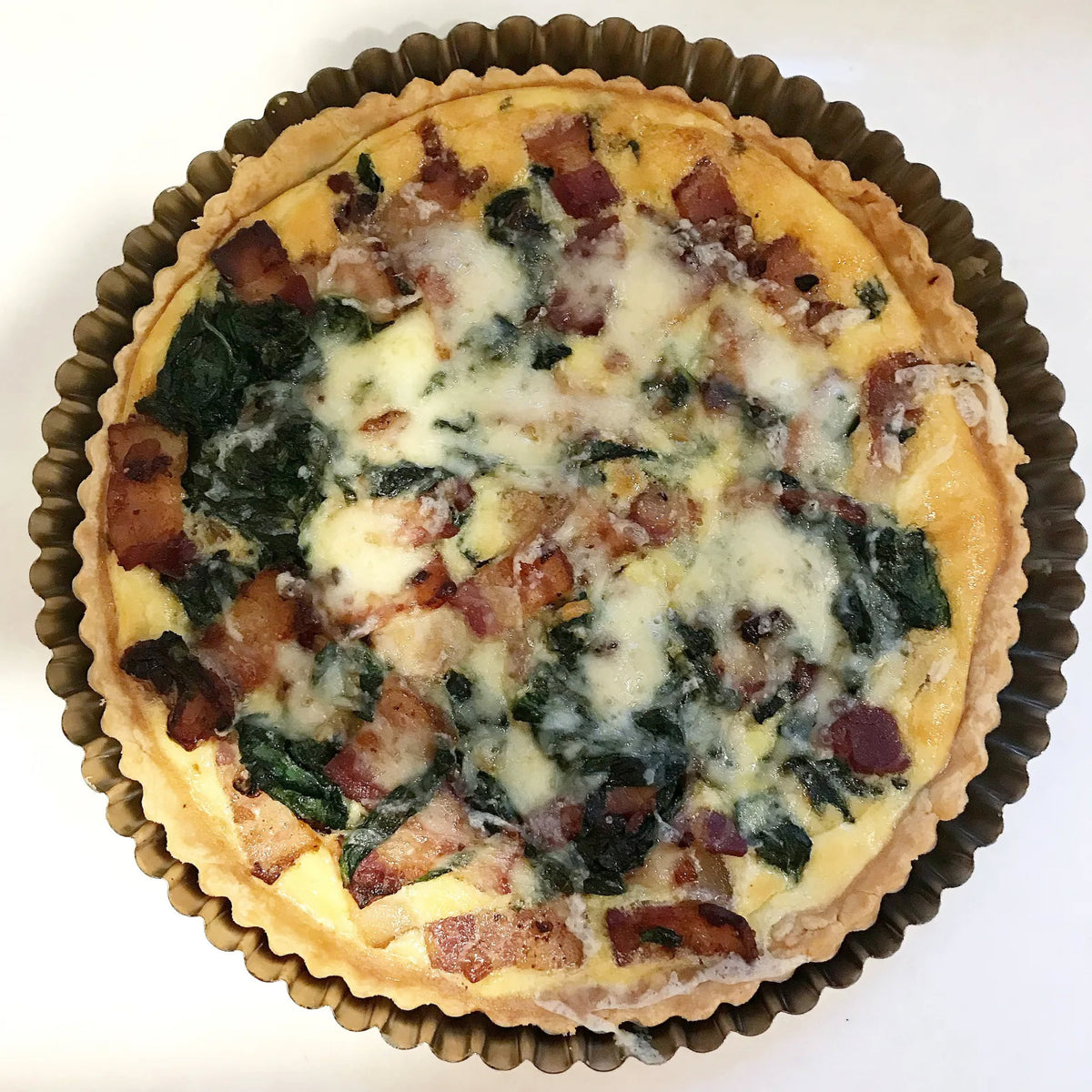 Swine & Sea — Bacon and Spinach Quiche — French Creole Recipe
