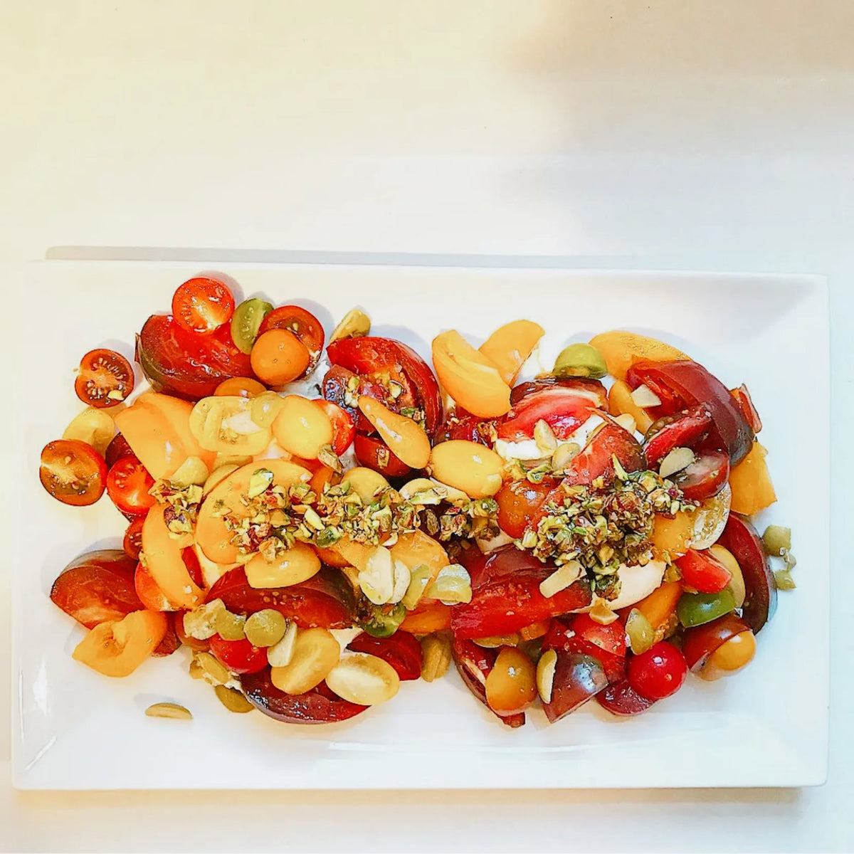 Swine & Sea — Tomato and Olive Salad with Burrata — French Creole Recipe